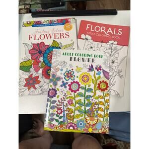 Adult Coloring Books on Florals, finding solace flowers. 3 books in a package.
